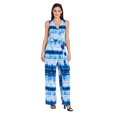 Женские комбинезоны R&M Women's R&M Richards Self Tie Printed Jumpsuit