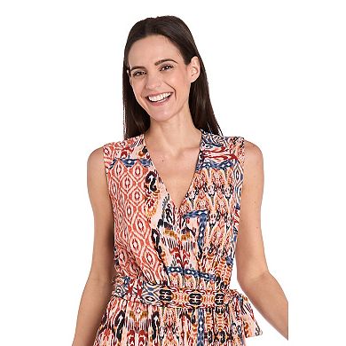 Women's R&M Richards Self Tie Wrap Printed Jumpsuit