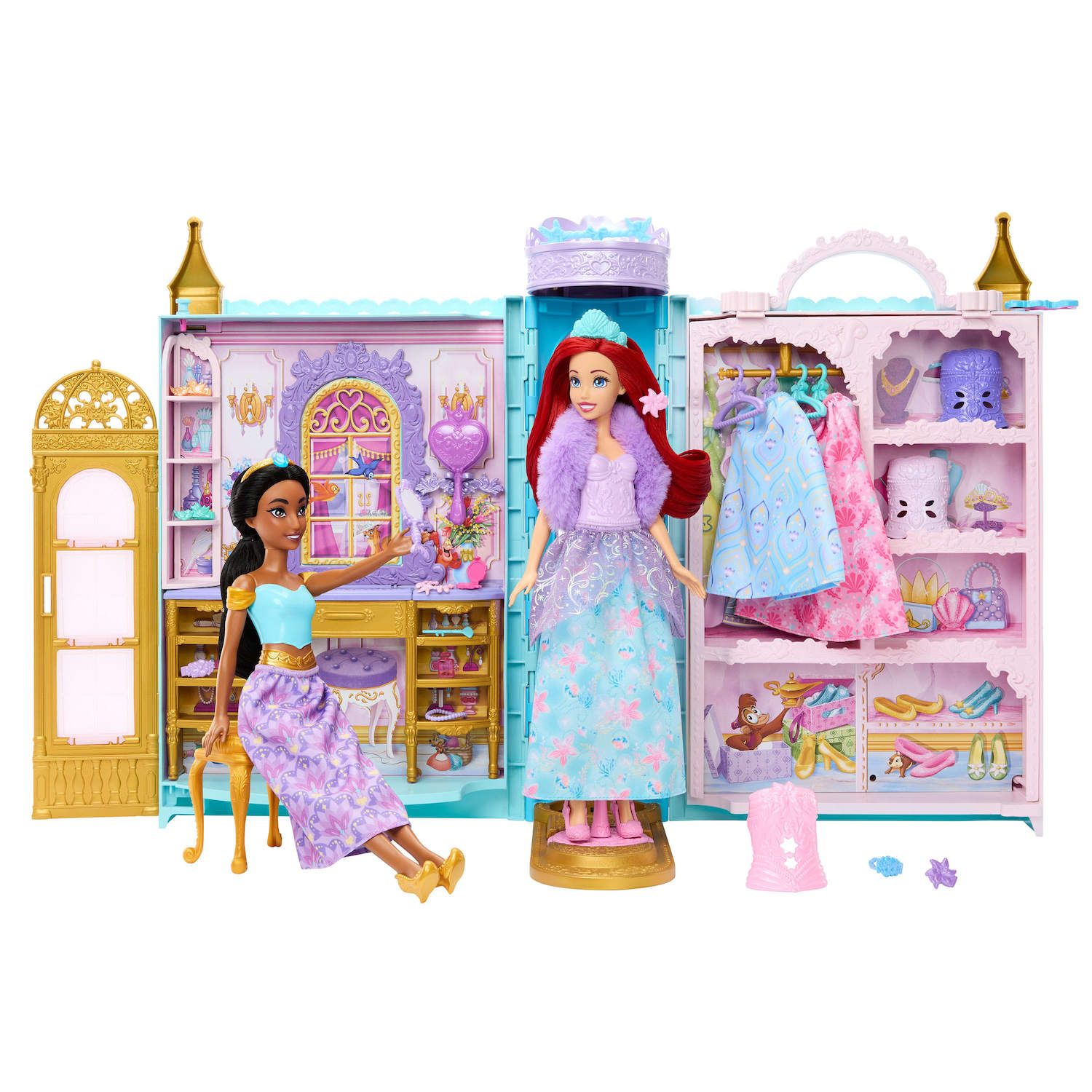 Детские куклы Disney Princess "Ready for the Ball" Closet Gift Set with Ariel & Jasmine Dolls — фото 1