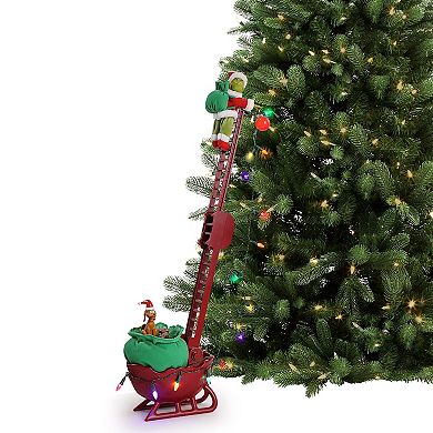 Mr Christmas Grinch's Animated Utility Sleigh 34.5 Inches Floor Decor