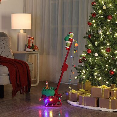 Mr Christmas Grinch's Animated Utility Sleigh 34.5 Inches Floor Decor