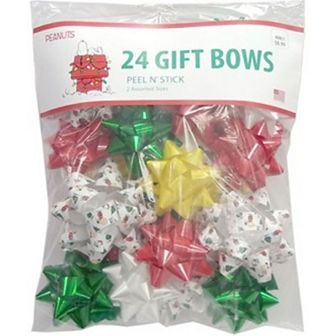 The Gift Wrap Company Peanuts 24 pk Peel & Stick Gift Bows