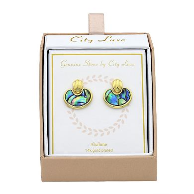 City Luxe Gold Tone Abalone Earring