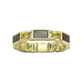 City Luxe Gold Tone Mother Of Pearl Ring