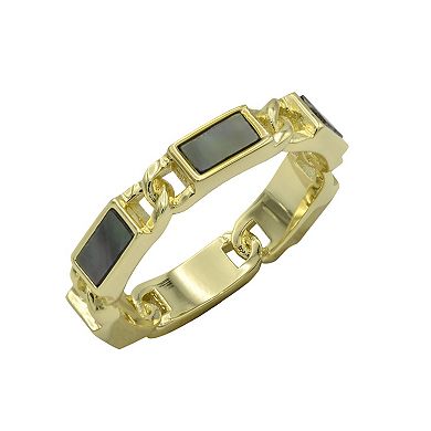 City Luxe Gold Tone Mother Of Pearl Ring