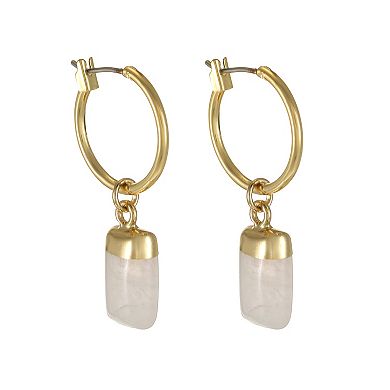 City Luxe Gold Tone Rose Quartz Earring