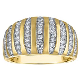 NaturaLux™ 14k Gold over Silver 1/2 Carat T.W. Lab-Grown Diamond Ring