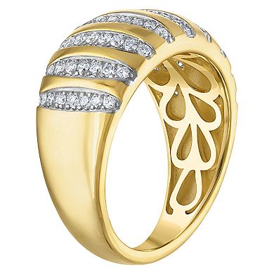NaturaLux™ 14k Gold over Silver 1/2 Carat T.W. Lab-Grown Diamond Ring