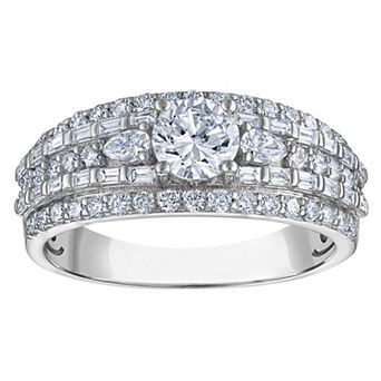 NaturaLux™ Sterling Silver 1 1/3 Carat T.W. Lab-Grown Diamond Ring