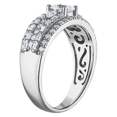 NaturaLux™ Sterling Silver 1 1/3 Carat T.W. Lab-Grown Diamond Ring