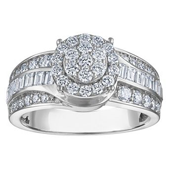 NaturaLux™ Sterling Silver 1 1/7 Carat T.W. Lab-Grown Diamond Ring