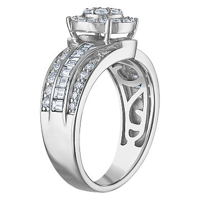 NaturaLux™ Sterling Silver 1 1/7 Carat T.W. Lab-Grown Diamond Ring