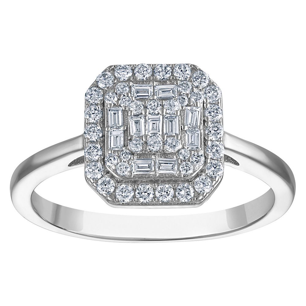 ¥ Ring シルバーリング925 lab diamond純銀 NaturaLux™ Sterling Silver 3/8 Carat T.W. Lab-Grown Diamond Ring