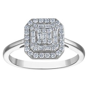 NaturaLux™ Sterling Silver 3/8 Carat T.W. Lab-Grown Diamond Ring