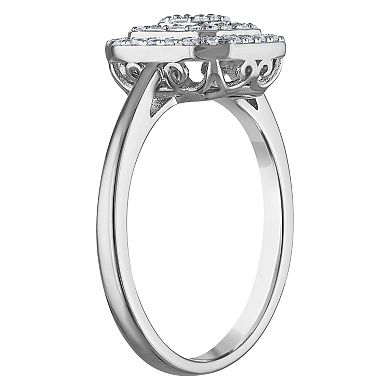 NaturaLux™ Sterling Silver 3/8 Carat T.W. Lab-Grown Diamond Ring
