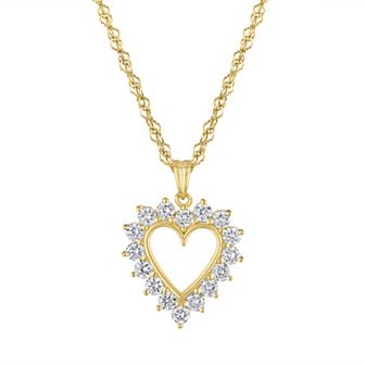 NaturaLux™ 14k Gold Over Sterling Silver 1 Carat T.W. Lab-Grown Diamond Necklace