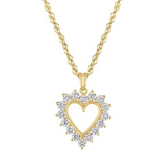 NaturaLux™ 14k Gold Over Sterling Silver 1 Carat T.W. Lab-Grown Diamond Necklace