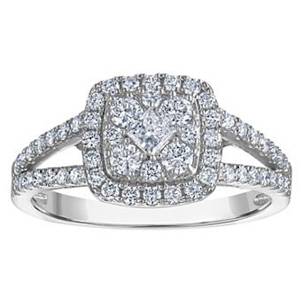 NaturaLux™ Sterling Silver 1 Carat T.W. Lab-Grown Diamond Square Ring