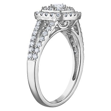 NaturaLux™ Sterling Silver 1 Carat T.W. Lab-Grown Diamond Square Ring