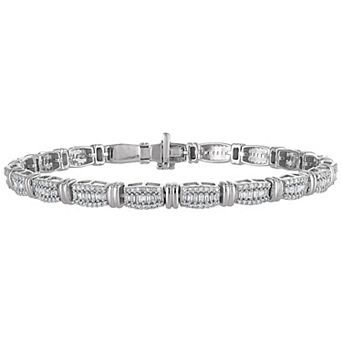 NaturaLux™ Sterling Silver 1 1/2 Carat T.W. Lab-Grown Diamond Bracelet