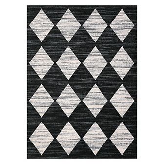 Garvee Machine Washable Geometric Area Rug Non Slip Bordered Carpet for Living Room Bedroom