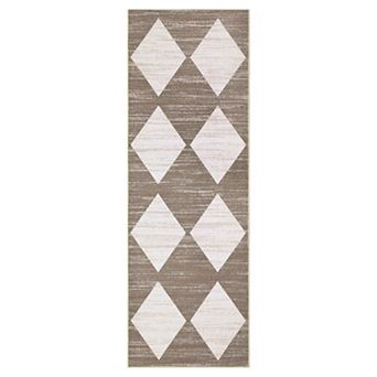 Garvee Machine Washable Geometric Area Rug Non Slip Bordered Carpet for Living Room Bedroom