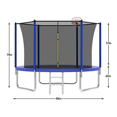 8FT TRAMPOLINE Classic Straight Pole Trampoline Series Safe Durable and Perfect for Endless Joy