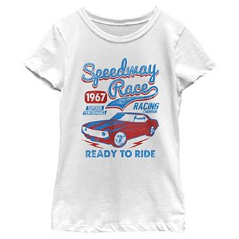 Girls 7-16 Speedway Race Ready To Ride Americana Graphic Tee