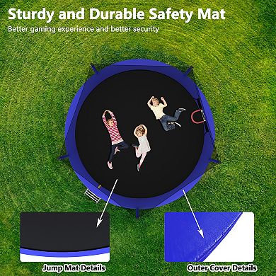 14FT Trampoline for Kids and Adults with Net, Outdoor Recreational Trampolines for Family