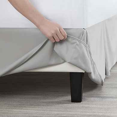 Nestl Bedding Pleated Bed Skirt - Luxury Microfiber Dust Ruffle, 14” Tailored Drop