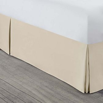 Nestl Bedding Pleated Bed Skirt - Luxury Microfiber Dust Ruffle, 14” Tailored Drop