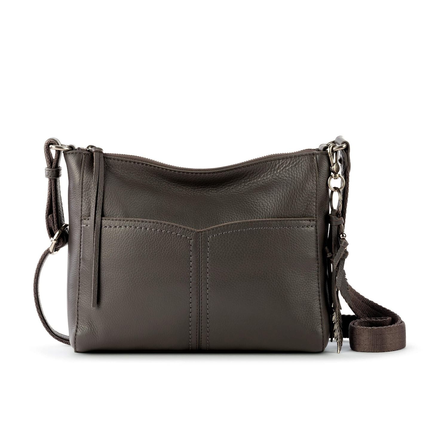 The Sak Camino 100% Leather Backpack Crossbody Bag Lucia Crossbody Bag in Woven Black Leather – The Sak main image 4