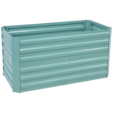 Sunnydaze Rectangle-Shaped Galvanized Steel Raised Planter Bed