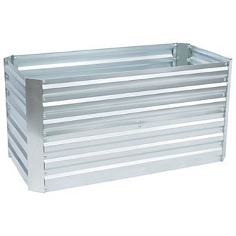 Sunnydaze Rectangle-Shaped Galvanized Steel Raised Planter Bed