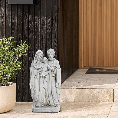LuxenHome Off White Polyresin Holy Family 1.6-Feet Tall Statue