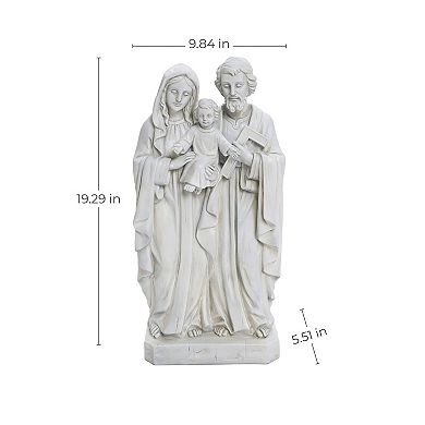 LuxenHome Off White Polyresin Holy Family 1.6-Feet Tall Statue