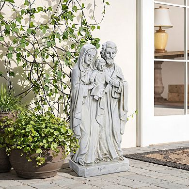 LuxenHome Off White Polyresin Holy Family 1.6-Feet Tall Statue