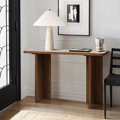 LuxenHome 46-Inch Wide Wood Console Table in Walnut Finish