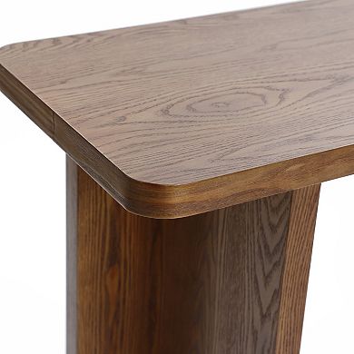 LuxenHome 46-Inch Wide Wood Console Table in Walnut Finish