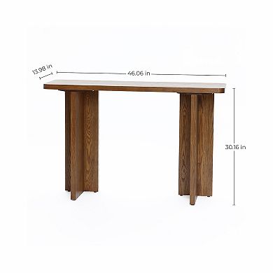 LuxenHome 46-Inch Wide Wood Console Table in Walnut Finish