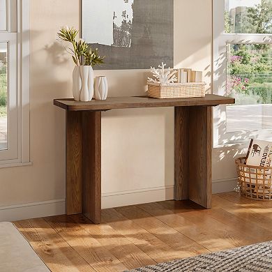 LuxenHome 46-Inch Wide Wood Console Table in Walnut Finish