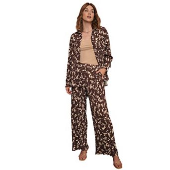 Jessica London Women's Plus Size Plisse Wide-Leg Trouser