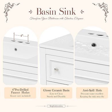 Merax 36'' Bathroom Vanity with Medicine Cabinet, Modern Mirror Cabinet