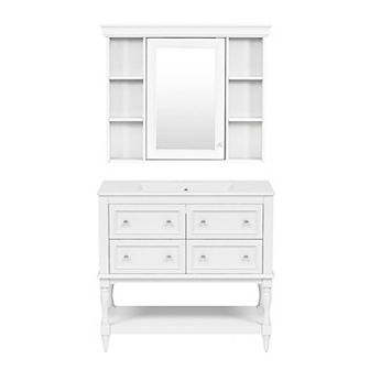 Merax 36'' Bathroom Vanity with Medicine Cabinet, Modern Mirror Cabinet