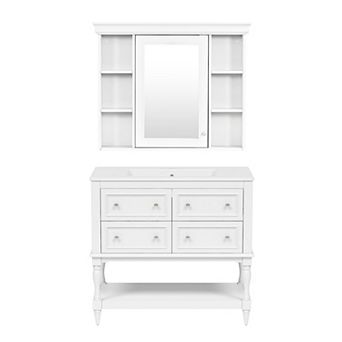 Merax 36'' Bathroom Vanity with Medicine Cabinet, Modern Mirror Cabinet