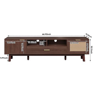 Merax Wood Fashionable TV Stand for 75" TVs, Modern TV Consoles