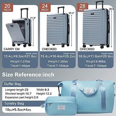 Merax 5-Piece Hardside Luggage Set with Spinner Wheels, TSA Lock