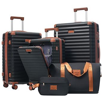 Merax 5 pc Hardside Luggage Set with Spinner Wheels, TSA Lock, USB Port