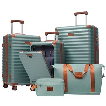 Merax 5 pc Hardside Luggage Set with Spinner Wheels, TSA Lock, USB Port