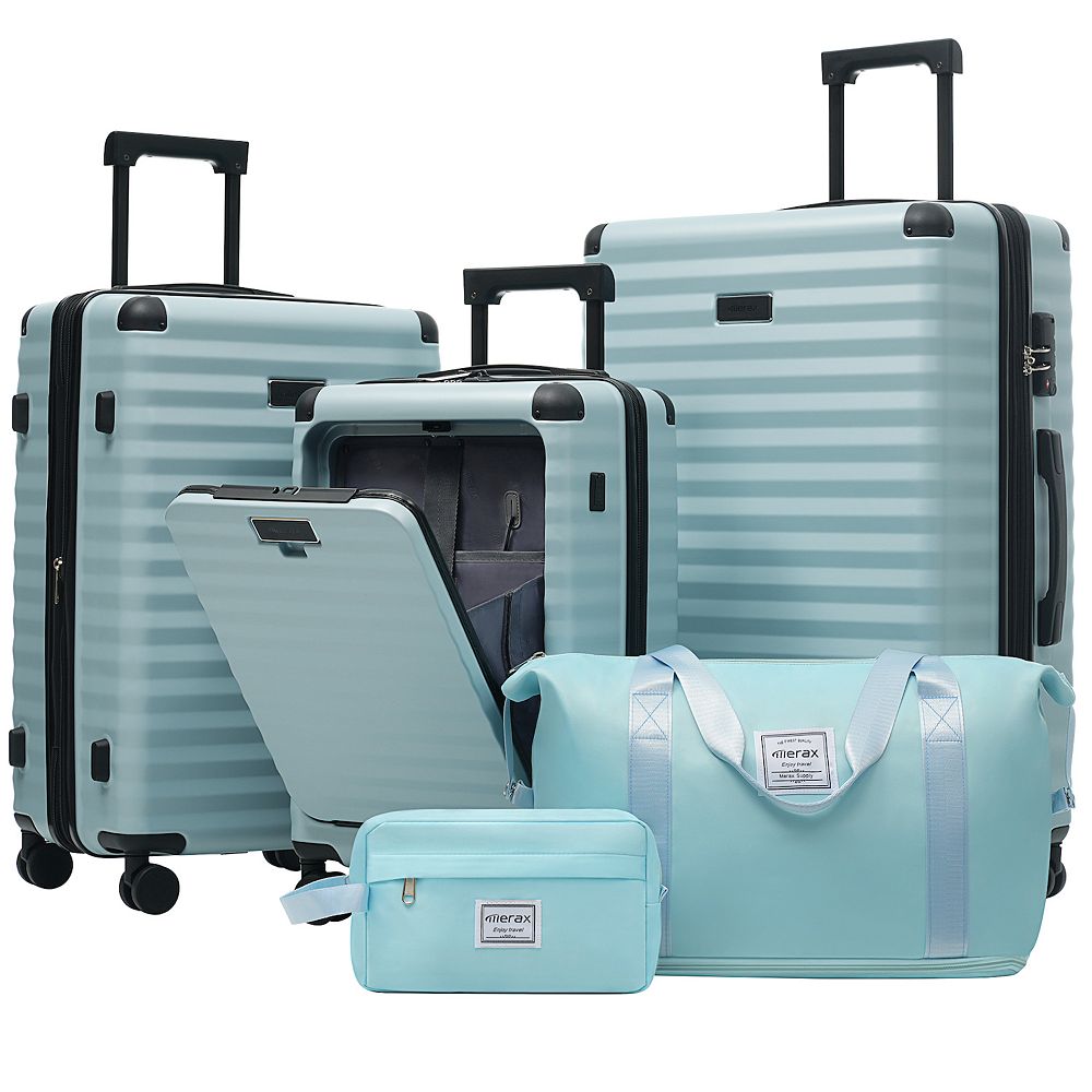 Merax 5-Piece Hardside Luggage Set with Spinner Wheels, TSA Lock, USB Port
